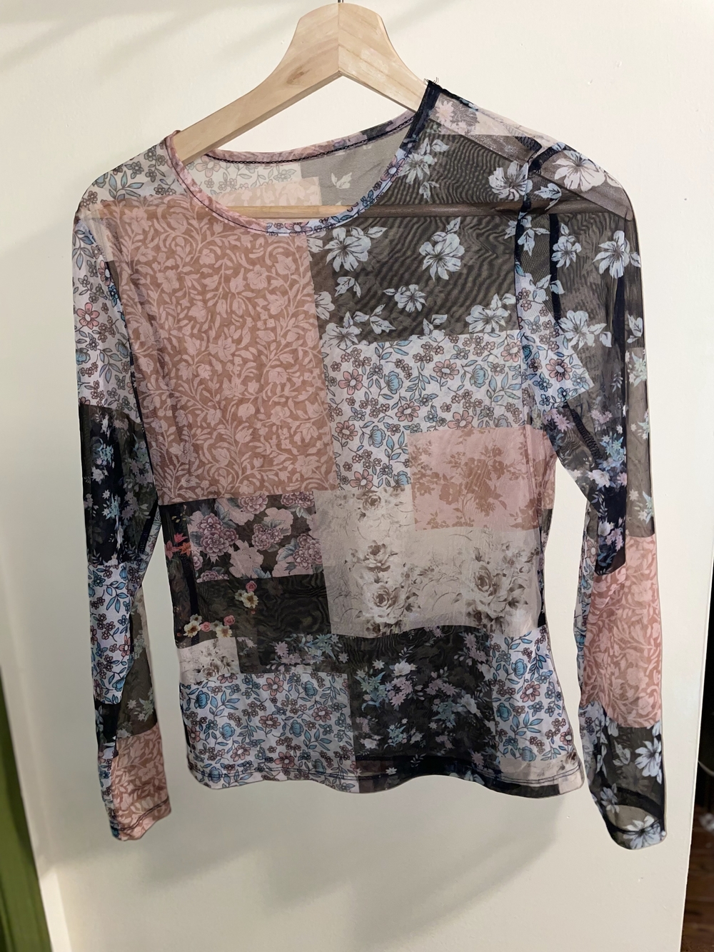Sheer Patchwork Floral Top